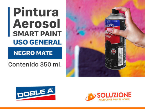 Doble A Smart Paint Matte Black General Use Aerosol Paint 350ml 1