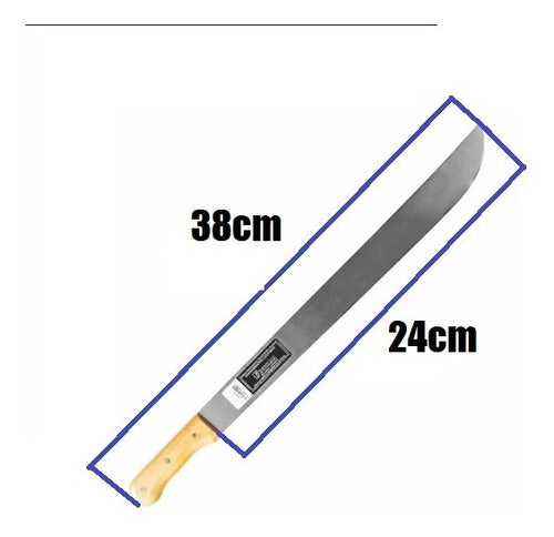 Facão Cabo De Madeira 38 Centímetros Aço Carbono 1