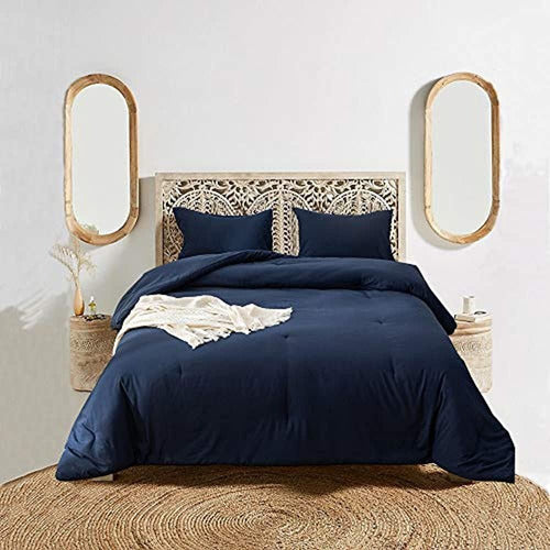 Wellboo Navy Blue Quilt Set Queen 0