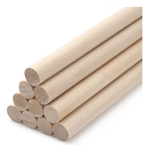 Round Wooden Rods 10mm x 50 Units of 50cm 1