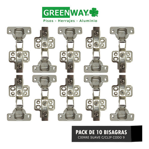 Greenway Bisagra Cierre Suave Codo 9 Cazoleta 35 Mm Pack 10 U C/ Clip 1