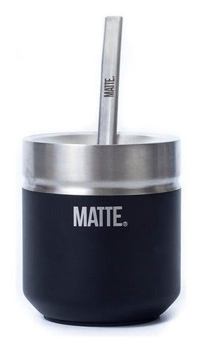 Matte Set Mate DS Pro Stainless Steel + Large Straw + Yerbag + Matera 2