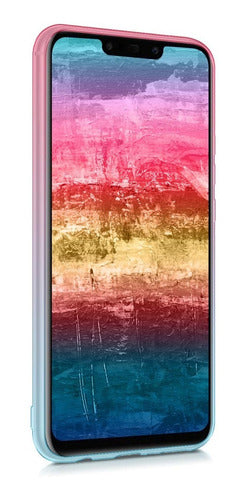 Kwmobile Case Compatible With Huawei Mate 20 Lite - Transparent Gradient Phone Cover - Bicolor Dark Pink/Blue/Transparent 1