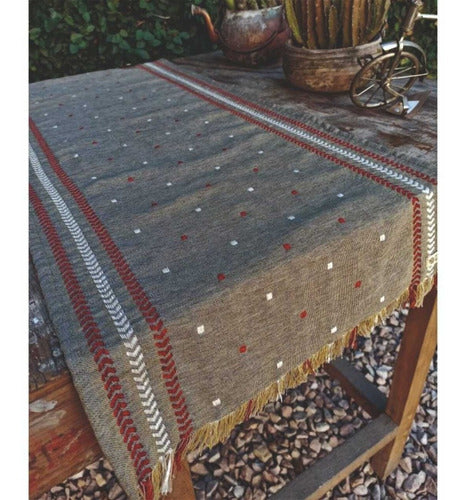 Chenille Printed Table Runner 0.40x1.60 Design Franc Light - Camino Mesa Estampado Chenille 0,40X1,60 Diseño Franc Claro