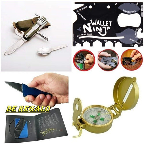 Juego De Cubiertos Plegables Camping , Militares ,+ Regalo 0