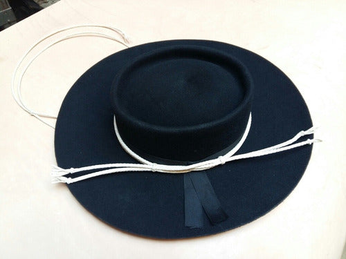 Gaucho Wool Hat with Chin Strap and Brim 0