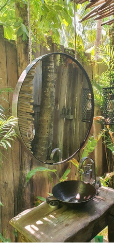 Circular 80 cm Iron Frame Mirror for Bathroom 20