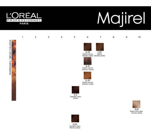 Majirel L'Oréal Professionnel Permanent Hair Color Cream with Oxidizing Cream 75 mL x6 6