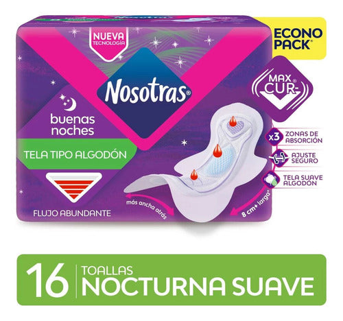 Nosotras Good Nights Soft Feminine Pads Pack 16 U 1