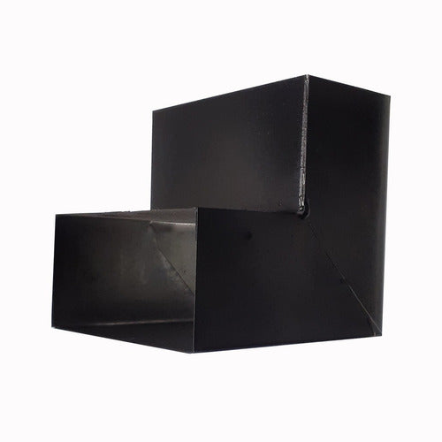 Codo Agua Rectangular 2x4 Negro 5x10 Cms 90 Grados Frente 0