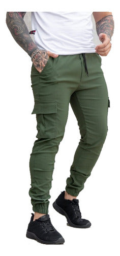 Hardworld Pantalon Cargo Jogger Chupin Hard Work For Men Elastizado 0