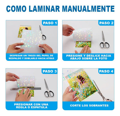 Laminado En Frío A4 Holográfico X 50 Unid.  Modelo Flowers 5