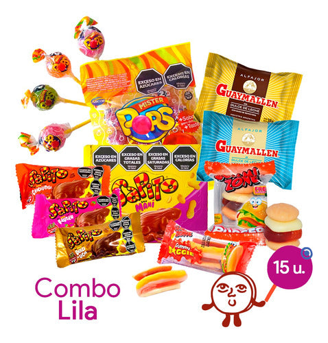 Combo De Golosinas Lila 15 Chicos - Delipop Dulcería 1