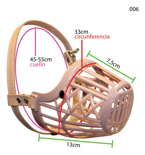 Bozal Canasta Perros Nº 006 Correa Ajustable Ecocuero 1
