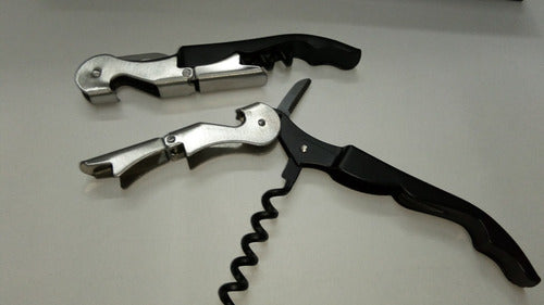 Silver Plate 2 Tiempos Corkscrew Metal Opener - Set of 6 1