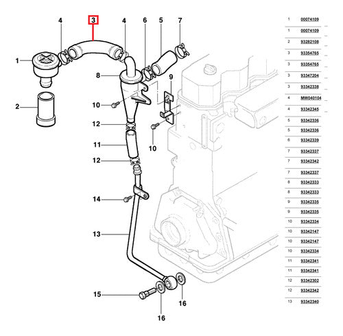 Manguera Descarga De Pcv Chevrolet S10 2.8 Mwm Sprint 4.07 2