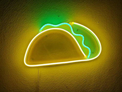 Mexican Taco LED Neon Sign - Transparent Acrylic 5