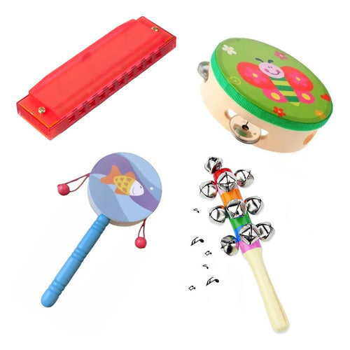 Set Musical X4 Instrumentos Infantil Kit Musica Niños 0