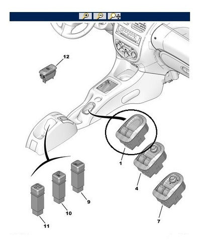 Expoyer Llave Tecla Levantavidrio Peugeot 206 2