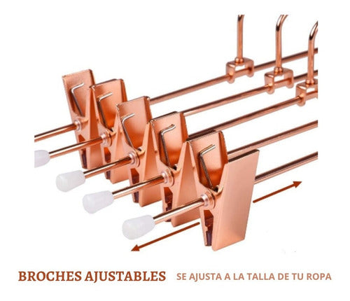 Pack X10 Perchas Cromado Rosa C/broches P/adultos - 32730 1