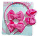Set of 2 Tic Tac Hair Clips with Matching Headband for Girls 4