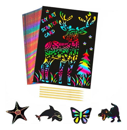 Cotillon Luminoso Mi Souvenir 10 Magic Painting Paper Sheets for Piñata 0