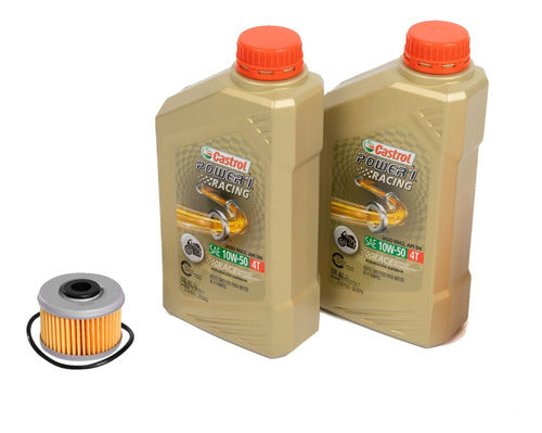 Castrol Power1 10W50 Oil & Universal Oil Filter Kit for Honda Tornado 250 0