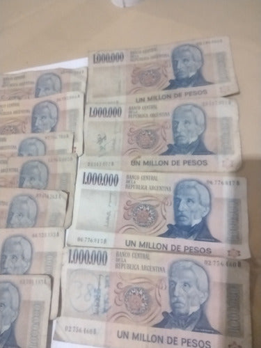 Lote De 11 Billetes De 1000000 Pesos Ley 2