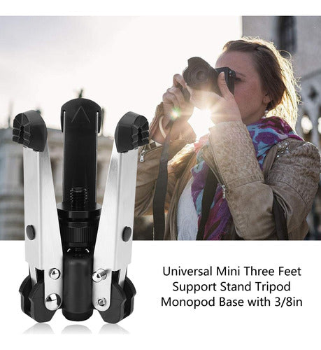 Mini Suporte Universal De Três Pés Base De Monopé Para Tripé 4