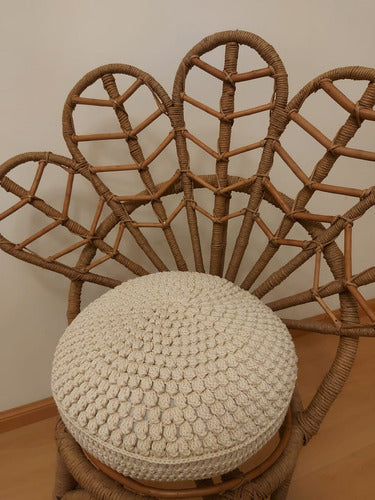 Round Crochet Cushion - Handcrafted Knits - Motif 40 cm 0