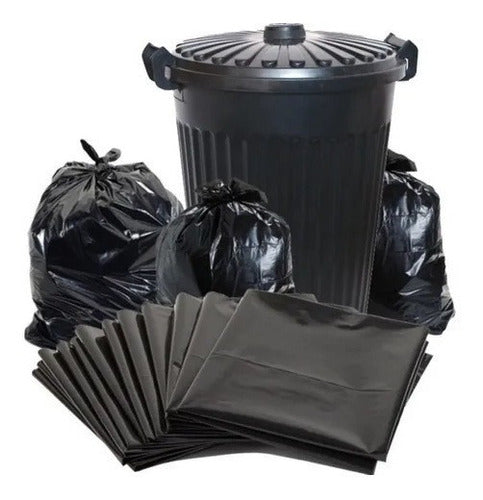 100 Black Trash Compactor Bags 80x110 0