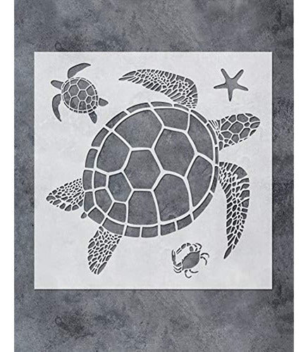 Gss Designs Marine Turtle Wall Art Template (12 x 12 Inches) 0