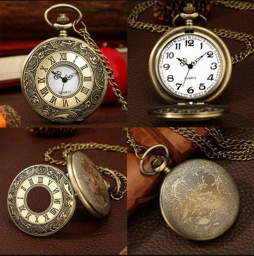 Relógio De Bolso Corrente Antigo Steampunk Original Relíquia 4