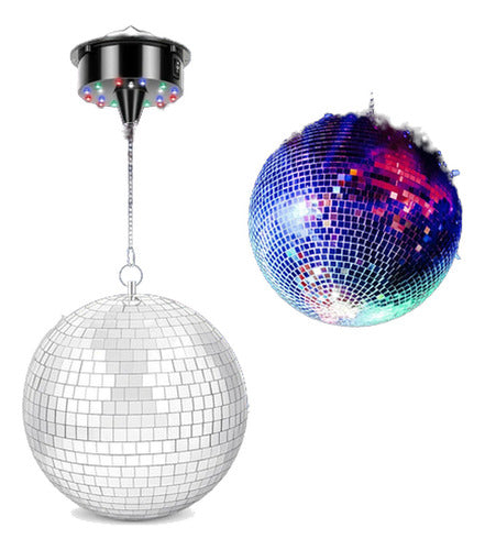 Meagoo Disco Ball 20cm with 4 Color Lights and 18 LEDs 0