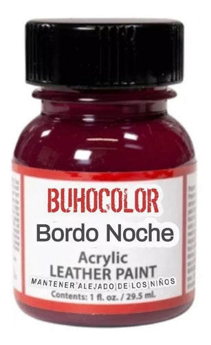 Buhocolor Pintura Para Cuero / Tela / Madera 35ml Bordo 0