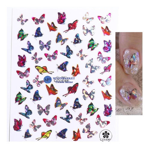 Self-Adhesive Nail Stickers - Butterflies - Nail Art 93