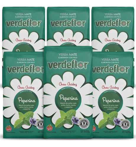 Verdeflor Yerba Mate Peperina Pack X12 Unidades De 500g 0