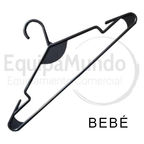 Perchas Reforzadas De Plástico Negro Bebe  - Pack X 50 1