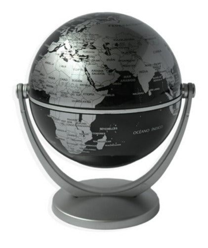 Glober Terráqueo Gloter 10cm Diameter Black and Silver 0