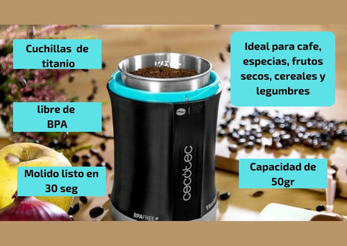 Molinillo Compacto Para Café Y Especias De 200 W - Cecotec 1