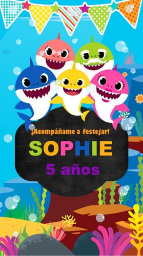 Video Tarjeta Invitación Digital Virtual - Baby Shark 0