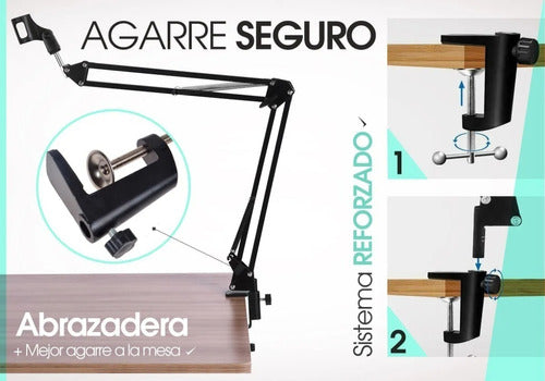 Vt-power Soporte Mesa Mut Para Micrófono De Estudio Brazo Articulado 6