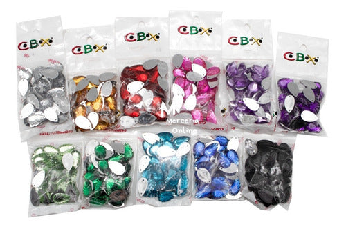50 Units of 11x20mm Drop Sewing Gems by Cbx 5