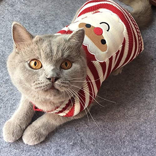 Bobibi Cat Sweater Navidad Santa Claus Mascota Gato Invierno 1