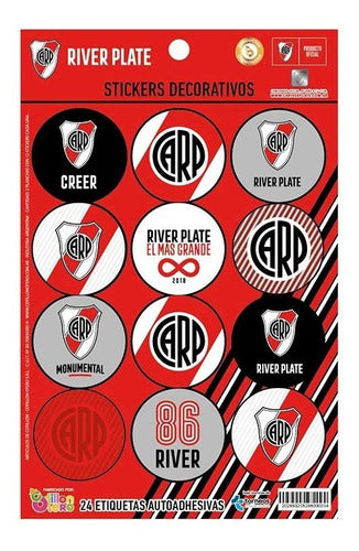 Stickers River Plate X 48u Cumpleaños Personaje Cotillón 0