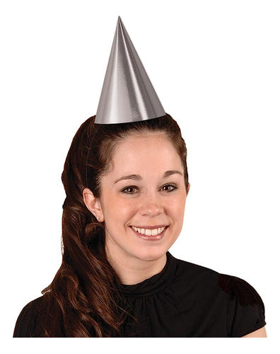 Beistle 24 Piezas Silver Cone Hats Suministros Para Fiestas 1