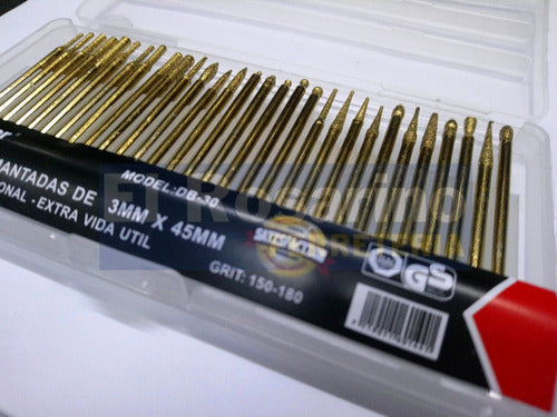 Set of 30 Titanium Coated Diamond Tipped Bits for Mini Lathe by Guiller 3