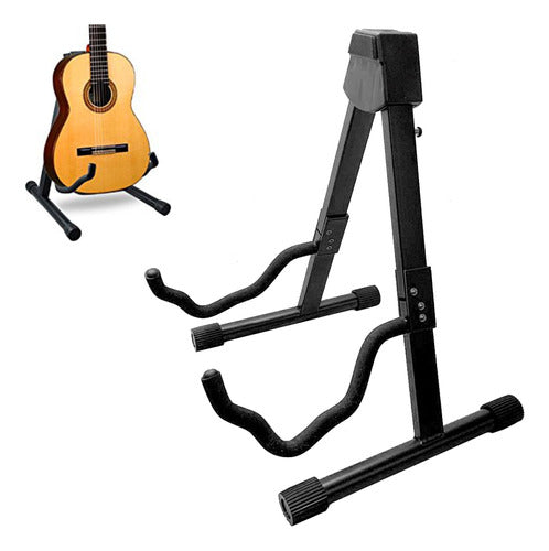 Soporte Plegable Piso Guitarra Bajo Acolchado 0