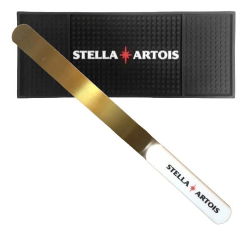 Stella Artois Bar Mat with Short Foam Knife 1