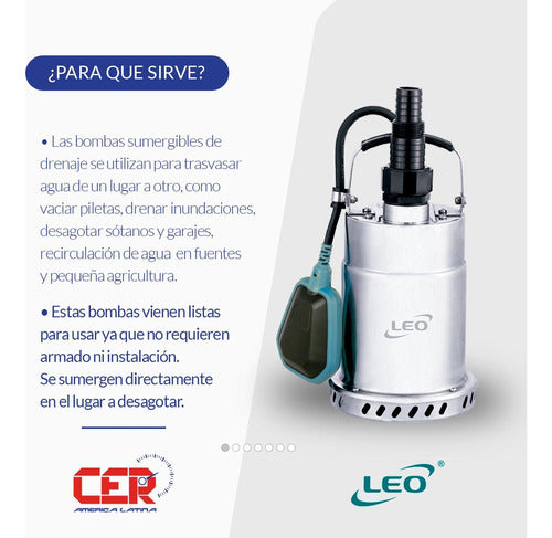 Leo Submersible Drainage Pump XKS-400S Clean Water 0.5 Hp 220V 1